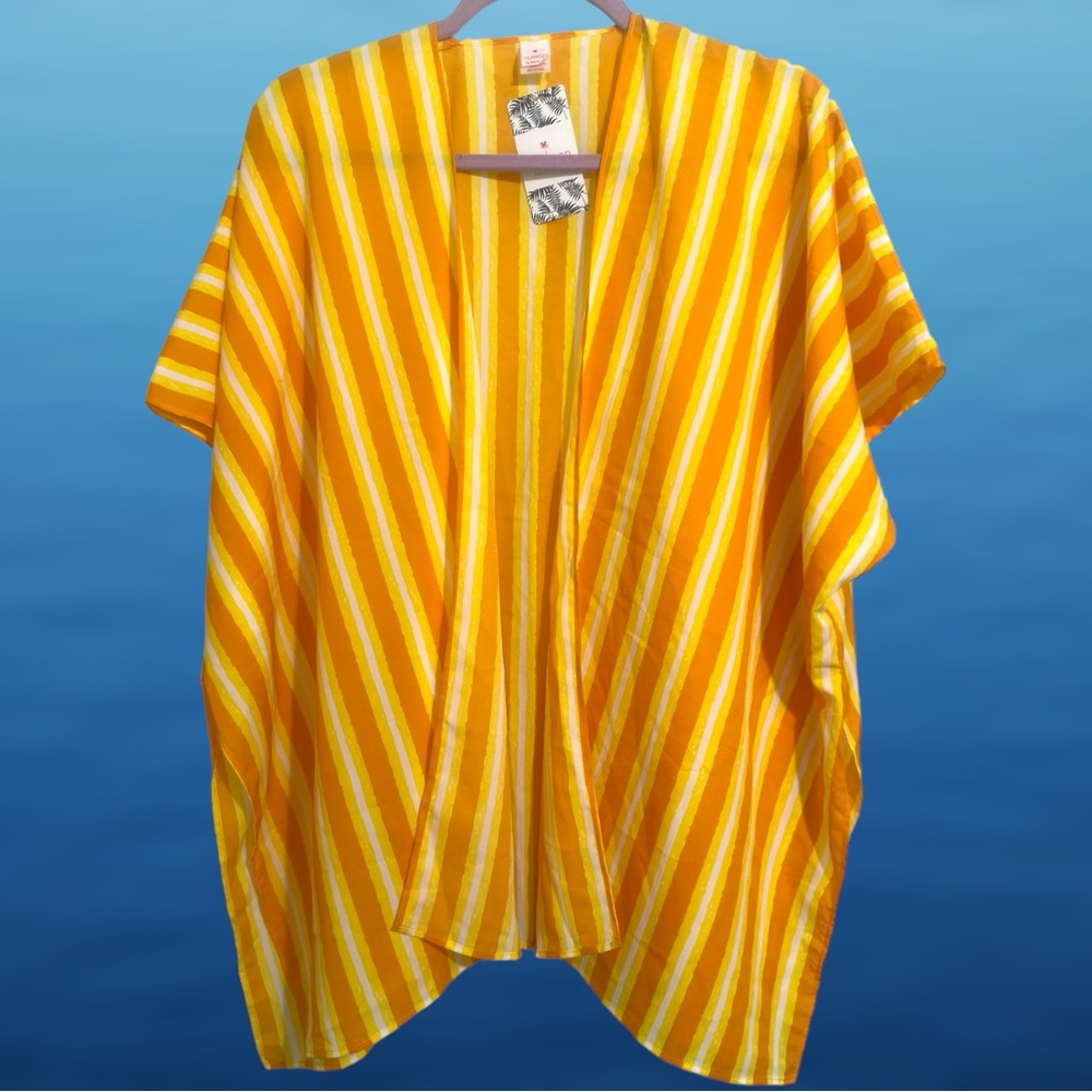 *NWT*‎ Yellow, White, and Orange Stripe Swimsuit Coverup